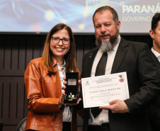 O governador Carlos Massa Ratinho Junior participa nesta segunda-feira (30), da comemoração do aniversário de 166 anos da Polícia Civil no Paraná na sede da OAB Paraná, em Curitiba .   30/09/2019 - Foto: Geraldo Bubniak/AEN