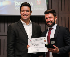 O governador Carlos Massa Ratinho Junior participa nesta segunda-feira (30), da comemoração do aniversário de 166 anos da Polícia Civil no Paraná na sede da OAB Paraná, em Curitiba .   30/09/2019 - Foto: Geraldo Bubniak/AEN