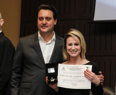 O governador Carlos Massa Ratinho Junior participa nesta segunda-feira (30), da comemoração do aniversário de 166 anos da Polícia Civil no Paraná na sede da OAB Paraná, em Curitiba .   30/09/2019 - Foto: Geraldo Bubniak/AEN
