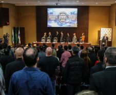 O governador Carlos Massa Ratinho Junior participa nesta segunda-feira (30), da comemoração do aniversário de 166 anos da Polícia Civil no Paraná na sede da OAB Paraná, em Curitiba .   30/09/2019 - Foto: Geraldo Bubniak/AEN