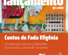 Adélia Lopes lança o livro Contos de Fada Efigênia na Biblioteca Pública do Paraná. Foto: Divulgação/SECC