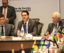 O governador Carlos Massa Ratinho Junior e o ministro da Justiça Sergio Moro, participaram da Encontro do Conselho Nacional de Secretários de Estado da Justiça, Cidadania, Direitos Humanos e Administração Penitenciária. Participaram: os secretários: de Segurança Pública, cel. Romulo Marinho Soares; entre outros.Curitiba, 04-10-19.Foto: Arnaldo Alves / AEN.