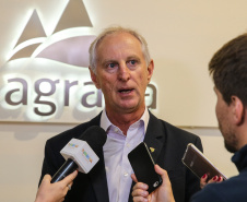 O governador Carlos Massa Ratinho Júnior participa nesta quarta-feira (16),  da inauguração da Akademie Ireks & Agrária, um centro de capacitação e desenvolvimento de novo empreendimento industrial instalado no distrito de Entre Rios. Na foto o Diretor Presidente da Agrária, Jorge Karl.Guarapuava, 16/10/2019 -  Foto: Geraldo Bubniak/AEN