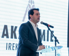 O governador Carlos Massa Ratinho Júnior participa nesta quarta-feira (16),  da inauguração da Akademie Ireks & Agrária, um centro de capacitação e desenvolvimento de novo empreendimento industrial instalado no distrito de Entre Rios.Guarapuava, 16/10/2019 -  Foto: Geraldo Bubniak/AEN