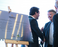 O governador Carlos Massa Ratinho Júnior participa nesta quarta-feira (16),  da inauguração da Akademie Ireks & Agrária, um centro de capacitação e desenvolvimento de novo empreendimento industrial instalado no distrito de Entre Rios.Guarapuava, 16/10/2019 -  Foto: Geraldo Bubniak/AEN