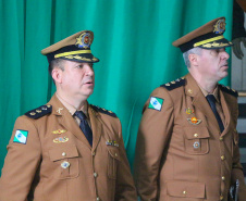 Curitiba, 17 de Outubro de 2019. Passagem de Comando BPMOA. Na foto, Ten Cel Roberto Sampaio Araujo e Ten Cel Julio Cesar Pucci dos Santos.