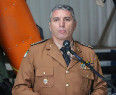 Curitiba, 17 de Outubro de 2019. Passagem de Comando BPMOA. Foto; discurso Comandante Geral da Policia Militar do Estado do Parana Cel Pericles de Matos.