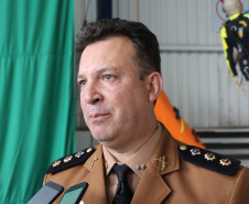 Curitiba, 17 de Outubro de 2019. Passagem de Comando BPMOA. Foto; entrevista Ten cel Roberto Sampaio Araujo.