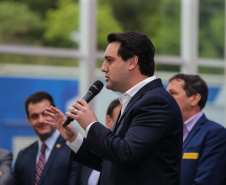 O governador Carlos Massa Ratinho Junior anuncia nesta segunda-feira (21) a liberação de R$ 50 milhões para ações da área da saúde.   Curitiba, 21/10/2019 - Foto: Geraldo Bubniak/AEN