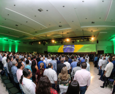 O governador Carlos Massa Ratinho Junior faz a abertura nesta quinta-feira (31),  do encontro de capacitação Governo 5.0 no Hotel Rafain Palace & Convention, em Foz do Iguaçu. Foz do Iguaçu, 17/10/2019 -  Foto: Geraldo Bubniak/AEN