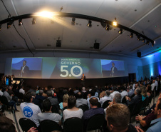 O governador Carlos Massa Ratinho Junior faz a abertura nesta quinta-feira (31),  do encontro de capacitação Governo 5.0 no Hotel Rafain Palace & Convention, em Foz do Iguaçu. Foz do Iguaçu, 17/10/2019 -  Foto: Geraldo Bubniak/AEN