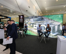 Stands das secretarias nesta quinta-feira (31),  no encontro de capacitação Governo 5.0 no Hotel Rafain Palace & Convention, em Foz do Iguaçu. Foz do Iguaçu, 31/10/2019 -  Foto: Geraldo Bubniak/AEN