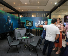 Stands das secretarias nesta quinta-feira (31),  no encontro de capacitação Governo 5.0 no Hotel Rafain Palace & Convention, em Foz do Iguaçu. Foz do Iguaçu, 31/10/2019 -  Foto: Geraldo Bubniak/AEN