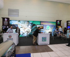 Stands das secretarias nesta quinta-feira (31),  no encontro de capacitação Governo 5.0 no Hotel Rafain Palace & Convention, em Foz do Iguaçu. Foz do Iguaçu, 31/10/2019 -  Foto: Geraldo Bubniak/AEN