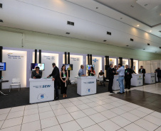 Stands das secretarias nesta quinta-feira (31),  no encontro de capacitação Governo 5.0 no Hotel Rafain Palace & Convention, em Foz do Iguaçu. Foz do Iguaçu, 31/10/2019 -  Foto: Geraldo Bubniak/AEN