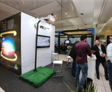 Stands das secretarias nesta quinta-feira (31),  no encontro de capacitação Governo 5.0 no Hotel Rafain Palace & Convention, em Foz do Iguaçu. Foz do Iguaçu, 31/10/2019 -  Foto: Geraldo Bubniak/AEN