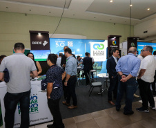 Stands das secretarias nesta quinta-feira (31),  no encontro de capacitação Governo 5.0 no Hotel Rafain Palace & Convention, em Foz do Iguaçu. Foz do Iguaçu, 31/10/2019 -  Foto: Geraldo Bubniak/AEN