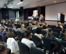 A Secretaria de Estado da Saúde (Sesa) iniciou nesta sexta-feira (1), encontros Macrorregionais para qualificação da atenção materno-infantil. O primeiro evento está sendo realizado em Cascavel, Região Oeste do Estado. Foto: Divulgação/SESA