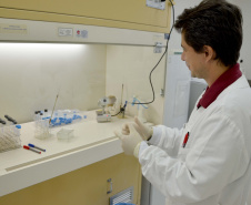 O Centro de Diagnóstico Marcos Enrietti, vinculado à Agência de Defesa Agropecuária do Paraná (Adapar), trabalha como apoio à defesa agropecuária do Paraná e realiza aproximadamente 100 mil exames por ano. Eles ajudam a manter a saúde animal e a sanidade vegetal de boa parte dos produtos consumidos no País e exportados.Foto: Divulgação/SEAB