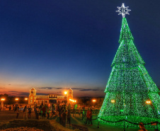Festas de Natal já iluminam muitas cidades do Paraná. Curitiba. Foto: José Fernando Ogura/AEN