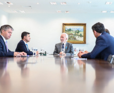 O governador em exercício, Darci Piana recebe dirigentes da Copel e da ANEEL  em reunião no Palácio Iguaçu.    Curitiba, 19/11/2019 -  Foto: Geraldo Bubniak/AEN