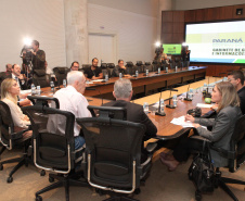 O secretário da Administração e da Previdência, Reinhold Stephanes, concede nesta terça-feira (19) entrevista coletiva para detalhar a proposta do Governo de atualização da previdência dos servidores estaduais.Foto: Ari Dias/AEN