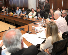 O secretário da Administração e da Previdência, Reinhold Stephanes, concede nesta terça-feira (19) entrevista coletiva para detalhar a proposta do Governo de atualização da previdência dos servidores estaduais.Foto: Ari Dias/AEN