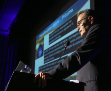 Governador em exercício Darci Piana participa da abertura do Smart City Bussines Fórum. Na imagem, o diretor da Celepar, Danilo Scalet Curitiba,20/11/2019 Foto:Jaelson Lucas / AEN