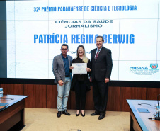 Entrega do 32º Prêmio Paranaense de Ciência e Tecnologia  no Palácio Iguaçu.   Curitiba, 04/12/2019 -  Foto: Geraldo Bubniak/AEN