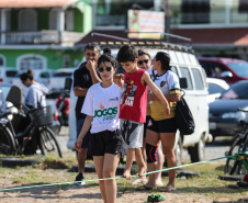 Jogos Aventura e Natureza. Slackline 10/08/2019 -  Foto: Geraldo Bubniak/AEN