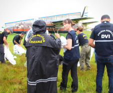 A Polícia Científica do Paraná realizou quinta-feira (5), no Aeroporto Internacional Afonso Pena, em São José dos Pinhais, um simulado para avaliação das práticas abordadas no curso de Perícia em Local de Desastres em Massa - Identificação de Vítimas de Desastres (DVI). A aula em campo contou com o apoio da Infraero e do grupo Tigre da Polícia Civil. O curso foi encerrado na manhã desta sexta-feira (06).Foto:SESP