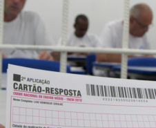 As provas do Exame Nacional do Ensino Médio Para Privados de Liberdade (Enem-PPL) foram aplicadas nesta terça e quarta-feira (11 e 12), em 28 unidades prisionais de todas as regiões do Estado. Foto: Depen