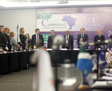 O secretário especial da Fazenda, Waldery Rodrigues Junior, presidente do Conselho Nacional de Política Fazendária (Confaz), afirmou nesta sexta-feira (13), durante reunião da entidade, em Curitiba, que a proposta de reforma tributária a ser apresentada pelo governo ao Congresso vai contribuir para pacificar a questão da guerra fiscal entre os Estados. Foto:Jaelson Lucas / AEN