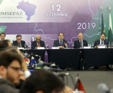 O secretário especial da Fazenda, Waldery Rodrigues Junior, presidente do Conselho Nacional de Política Fazendária (Confaz), afirmou nesta sexta-feira (13), durante reunião da entidade, em Curitiba, que a proposta de reforma tributária a ser apresentada pelo governo ao Congresso vai contribuir para pacificar a questão da guerra fiscal entre os Estados. Foto:Jaelson Lucas / AEN