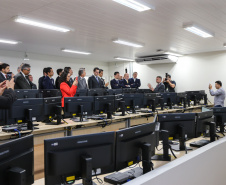O Governador Carlos Massa Ratinho Junior e o ministro da Justiça e Segurança Pública, Sergio Moro, inauguram nesta segunda-feira (16),  em Foz do Iguaçu, o Centro Integrado de Operações de Fronteira. O CIOF reforçará as ações estratégicas estaduais de combate ao tráfico e ao crime organizado. A estrutura passa a integrar o Parque Tecnológico Itaipu, na Itaipu Binacional.Foz do Iguaçu, 16/12/2019 -  Foto: Geraldo Bubniak/AEN