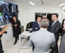 O Governador Carlos Massa Ratinho Junior e o ministro da Justiça e Segurança Pública, Sergio Moro, inauguram nesta segunda-feira (16),  em Foz do Iguaçu, as operações do Fronteira Tech  na Ponte Internacional da Amizade, que liga Foz do Iguaçu/PR à Ciudad del Este/PY. A iniciativa promover o uso de tecnologias digitais com foco na segurança pública. Foz do Iguaçu, 16/12/2019 -  Foto: Geraldo Bubniak/AEN