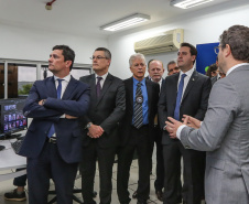O Governador Carlos Massa Ratinho Junior e o ministro da Justiça e Segurança Pública, Sergio Moro, inauguram nesta segunda-feira (16),  em Foz do Iguaçu, as operações do Fronteira Tech  na Ponte Internacional da Amizade, que liga Foz do Iguaçu/PR à Ciudad del Este/PY. A iniciativa promover o uso de tecnologias digitais com foco na segurança pública. Foz do Iguaçu, 16/12/2019 -  Foto: Geraldo Bubniak/AEN