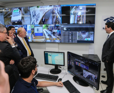 O Governador Carlos Massa Ratinho Junior e o ministro da Justiça e Segurança Pública, Sergio Moro, inauguram nesta segunda-feira (16),  em Foz do Iguaçu, as operações do Fronteira Tech  na Ponte Internacional da Amizade, que liga Foz do Iguaçu/PR à Ciudad del Este/PY. A iniciativa promover o uso de tecnologias digitais com foco na segurança pública. Foz do Iguaçu, 16/12/2019 -  Foto: Geraldo Bubniak/AEN