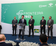 O Governador Carlos Massa Ratinho Junior e o ministro da Justiça e Segurança Pública, Sergio Moro, inauguram nesta segunda-feira (16),  em Foz do Iguaçu, as operações do Fronteira Tech  na Ponte Internacional da Amizade, que liga Foz do Iguaçu/PR à Ciudad del Este/PY. A iniciativa promover o uso de tecnologias digitais com foco na segurança pública. Foz do Iguaçu, 16/12/2019 -  Foto: Geraldo Bubniak/AEN