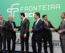 O Governador Carlos Massa Ratinho Junior e o ministro da Justiça e Segurança Pública, Sergio Moro, inauguram nesta segunda-feira (16),  em Foz do Iguaçu, as operações do Fronteira Tech  na Ponte Internacional da Amizade, que liga Foz do Iguaçu/PR à Ciudad del Este/PY. A iniciativa promover o uso de tecnologias digitais com foco na segurança pública. Foz do Iguaçu, 16/12/2019 -  Foto: Geraldo Bubniak/AEN