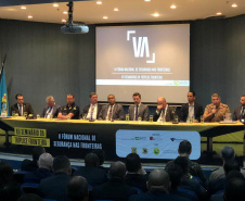 O secretário estadual da Segurança Pública, Romulo Marinho Soares, participou nesta terça-feira (17) do II Fórum Nacional de Segurança nas Fronteiras, durante o XII Seminário da Tríplice Fronteira, em Foz do Iguaçu, nos dias 17 e 18. O evento ocorre no Auditório da Polícia Federal de Foz do Iguaçu. Foto:SESP