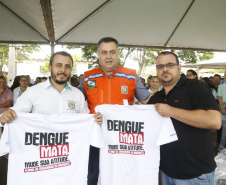 O município de Quinta do Sol, que está em epidemia e com 179 casos confirmados da doença, recebeu o secretário de Estado da Saúde, Beto Preto, que falou com a comunidade, profissionais de saúde sobre a importância de ações e mutirões de limpeza e eliminação de criadouros do mosquito.Foto: Gilson Abreu/AEN