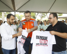 O município de Quinta do Sol, que está em epidemia e com 179 casos confirmados da doença, recebeu o secretário de Estado da Saúde, Beto Preto, que falou com a comunidade, profissionais de saúde sobre a importância de ações e mutirões de limpeza e eliminação de criadouros do mosquito.Foto: Gilson Abreu/AEN