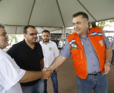 O município de Quinta do Sol, que está em epidemia e com 179 casos confirmados da doença, recebeu o secretário de Estado da Saúde, Beto Preto, que falou com a comunidade, profissionais de saúde sobre a importância de ações e mutirões de limpeza e eliminação de criadouros do mosquito.Foto: Gilson Abreu/AEN