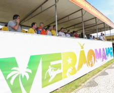 O vice governador Darci Piana participa neste sábado (21), do Lançamento do  Verão Maior 2019/2020. O evento acontece em Matinhos  e marca o início das ações dos órgãos estaduais no Litoral e nas praias de água doce nas Costas Oeste, Norte e Noroeste, durante toda a temporada até 1º de março.  Matinhos, 21/12/2019 -  Foto: Geraldo Bubniak/AEN