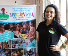 O Banco da Mulher Paranaense, programa gerenciado pela Fomento Paraná, completou três meses em dezembro colecionando bons indicadores.Na foto,  Amanda Carla dos Santos da Costa de Sousa, proprietária de uma casa de recreação infantil e organização de eventos. Foto: José Fernando Ogura/AEN