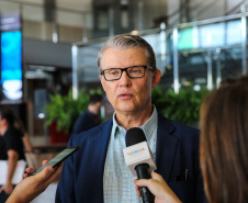 O Governador Carlos Massa Ratinho Junior lança nesta sexta-feira (17/01) o  projeto de transformação de subprodutos da agropecuária e da agroindústria em energias renováveis, no Biopark em Toledo. Serão implantadas uma usina de biometano (combustível veicular) e duas de geração de energia elétrica, a partir de dejetos suínos. Entrevista com o presidente do Instituto de Tecnologia do Paraná (TECPAR), Jorge Callado.Toledo, 17/01/2020 -  Foto: Geraldo Bubniak/AEN