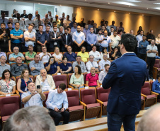 O Governador Carlos Massa Ratinho Junior lança nesta sexta-feira (17/01) o  projeto de transformação de subprodutos da agropecuária e da agroindústria em energias renováveis, no Biopark em Toledo. Serão implantadas uma usina de biometano (combustível veicular) e duas de geração de energia elétrica, a partir de dejetos suínos. Toledo, 17/01/2020 -  Foto: Geraldo Bubniak/AEN