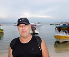 Ilha do Mel - Leonardo Leal, turista.Paranaguá, 10-01-20.Foto: Arnaldo Alves / AEN.