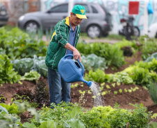 Inauguração da Horta Comunitária Moradias Marumbi do programa da Secretaria de Estado da Agricultura e do Abastecimento,  nesta quinta-feira (16), no bairro Uberaba, em Curitiba